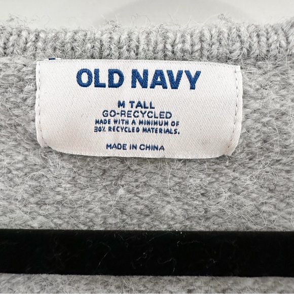 Old Navy Cozy Cardigan Sweater V Neck Pearl Button light Gray sz Medium Tall - Picture 6 of 7